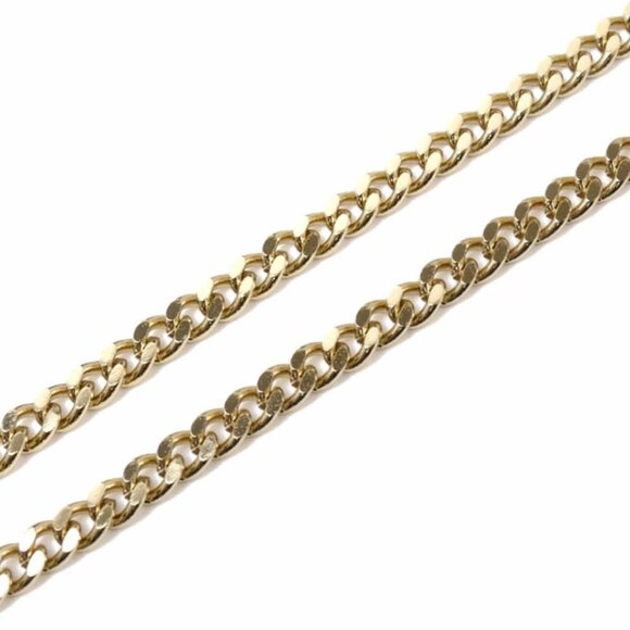 CHANEL CC Logos Rhinestone Padlock Long Chain Necklace 32" Gold Tone - Picture 6 of 7